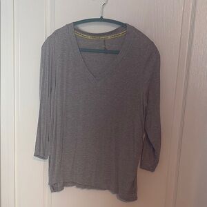 Calvin Klein Gray 3/4 Sleeve Relaxed Blouse